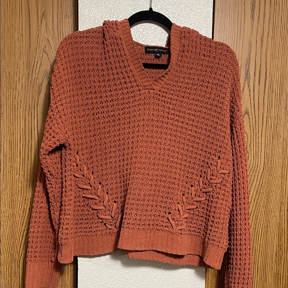 Almost Famous Rust V-Neck Sweater